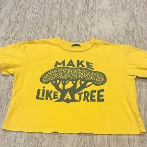 MOTHER Yellow Kids Tee with Tree Design